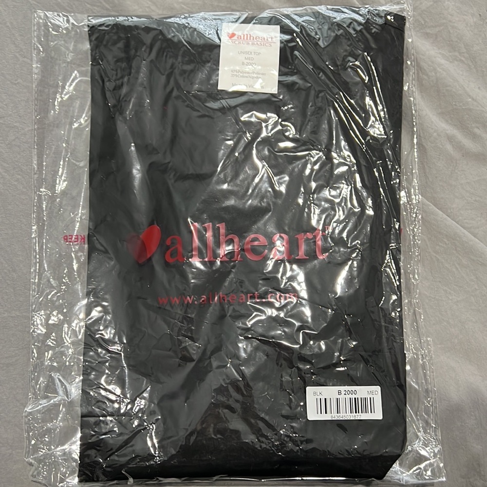 Unisex Scrub Top Black